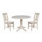 International Concepts Round 42 in Rd Top Pedestal Table, 2 Chairs, Unfinished, Ready to Finish, 42 in W, 42 in L, Wood K-42DPT-27-C10-2 - alternate 1